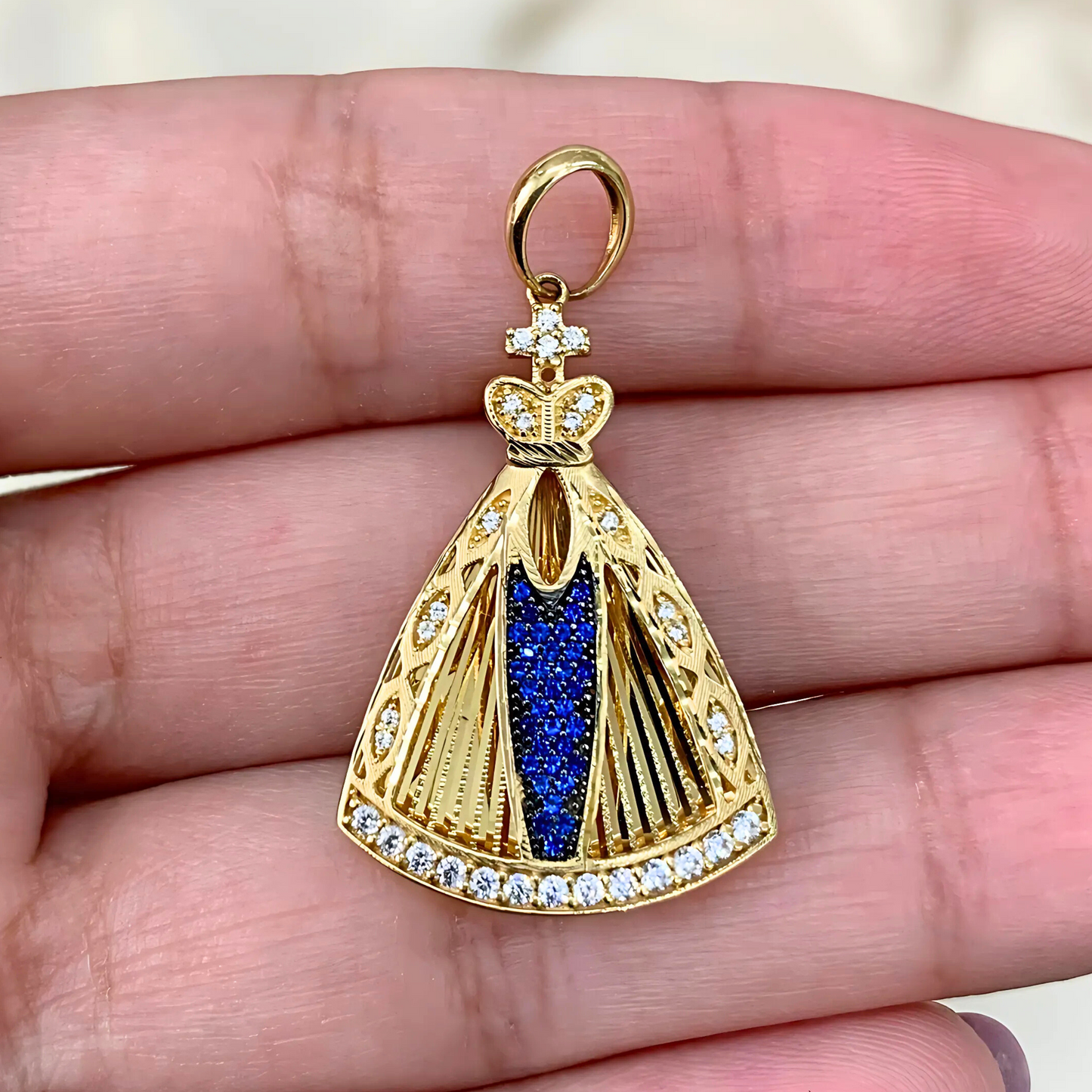 Pingente Nossa Senhora Aparecida em Ouro Amarelo 18K-750