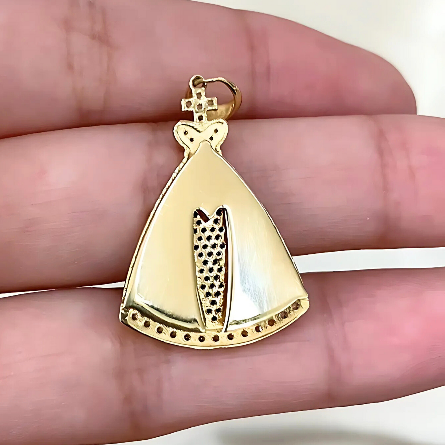 Pingente Nossa Senhora Aparecida em Ouro Amarelo 18K-750