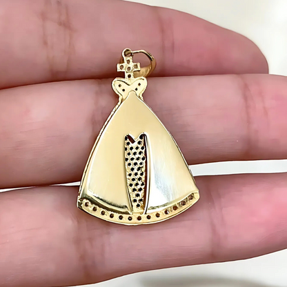 Pingente Nossa Senhora Aparecida em Ouro Amarelo 18K-750