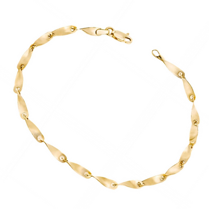 Pulseira 18 Elos Torcidos em Ouro Amarelo e Branco 18K