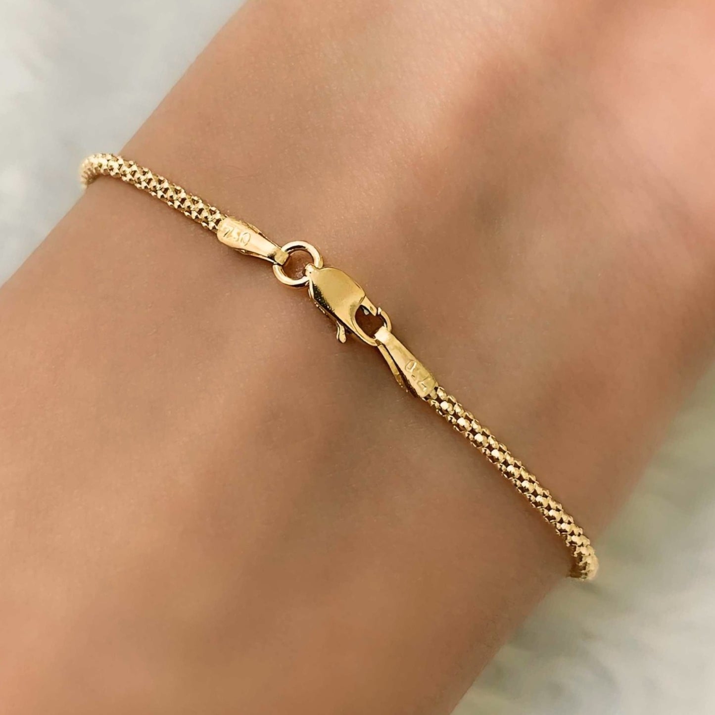 Pulseira Popcorn PPK12 em Ouro Amarelo 18K-750