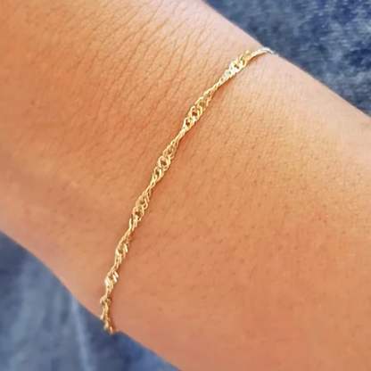 Pulseira Singapura em Ouro Amarelo 18K-750
