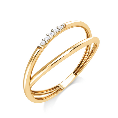 Anel Cignus em Ouro Amarelo 18K-750 Coleção Caminho