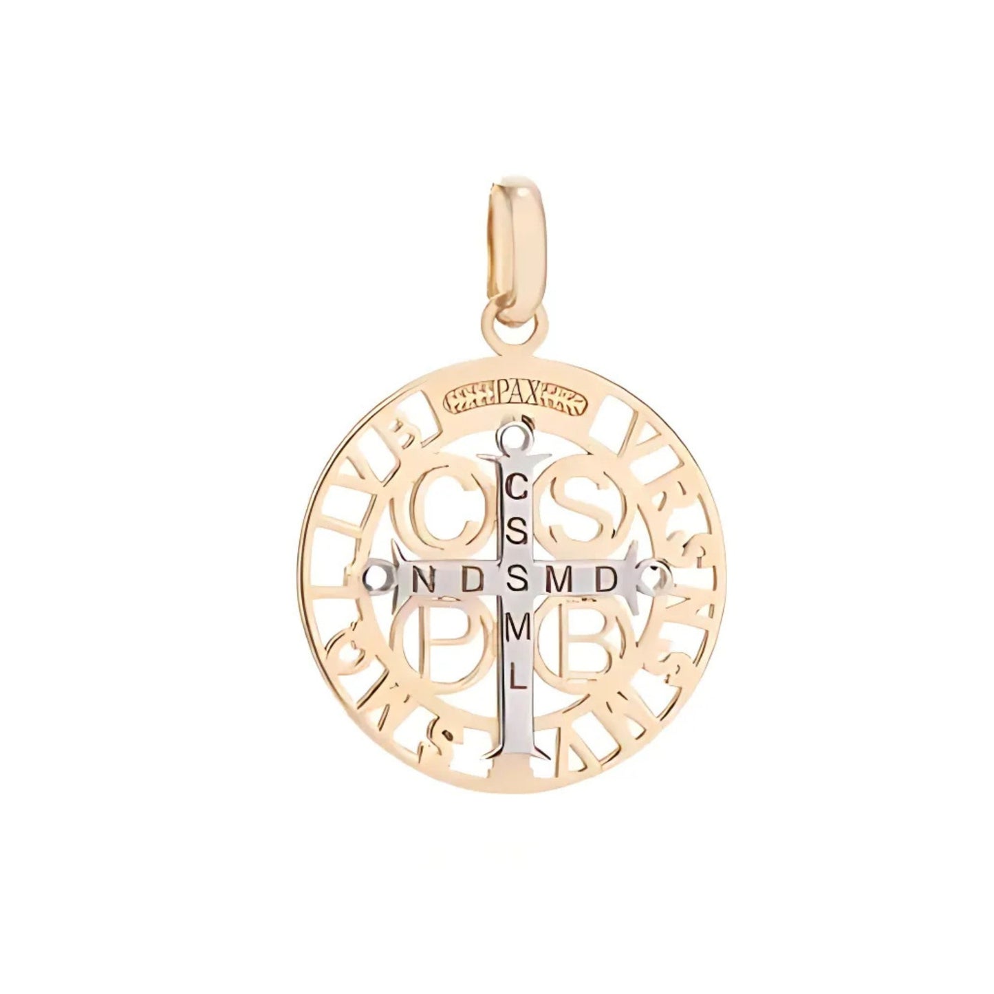 Pingente em Ouro Amarelo 18k - São Bento com Detalhe Rodinado