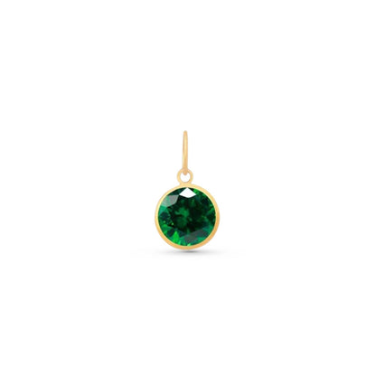 Pingente Ponto de Luz com Zircônia Branca de 6 mm Em Ouro Amarelo 18K