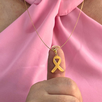 Pingente Outubro Rosa em Ouro Amarelo 18k&nbsp;