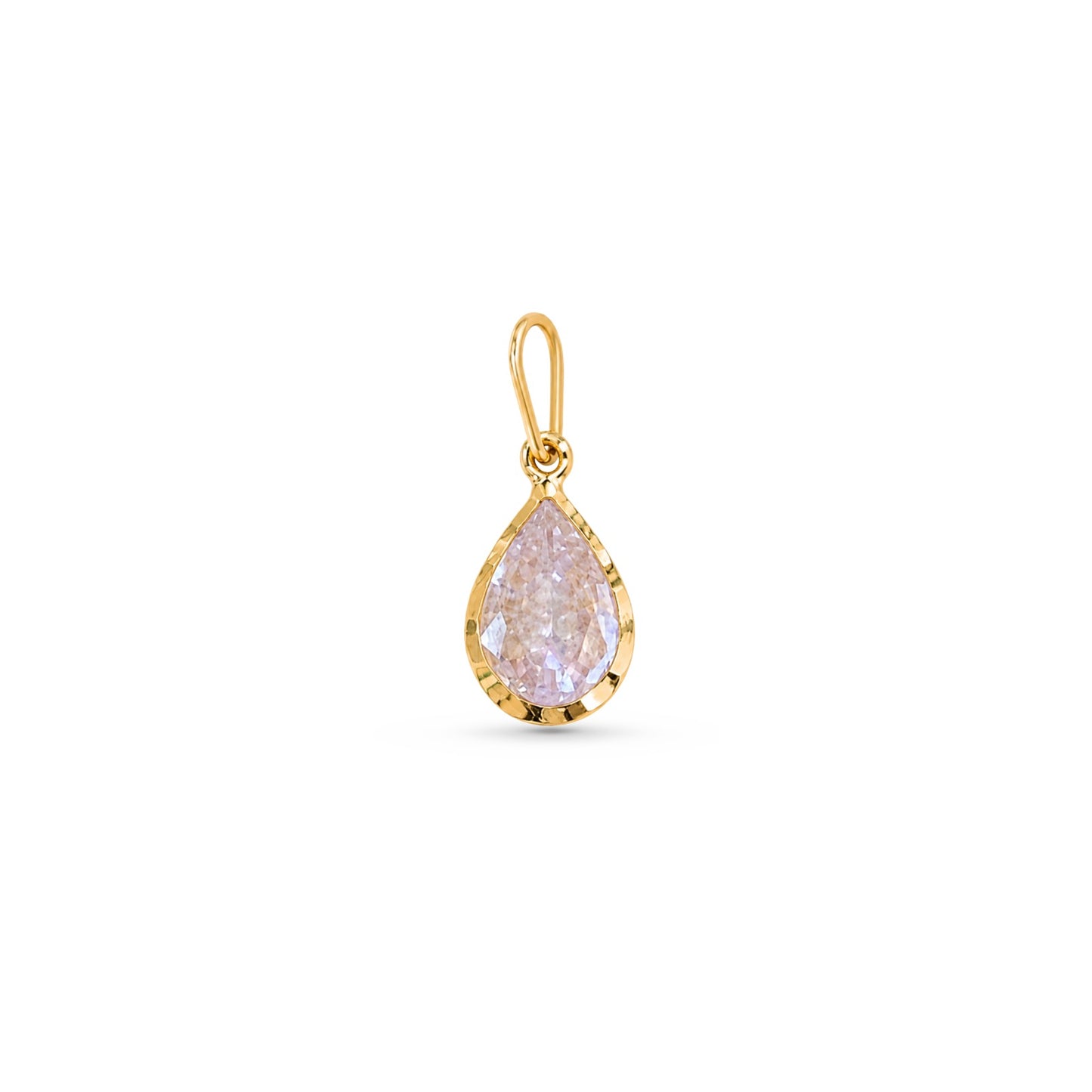 Pingente Ponto de Luz Gota em Ouro Amarelo 18k, com zircônia
