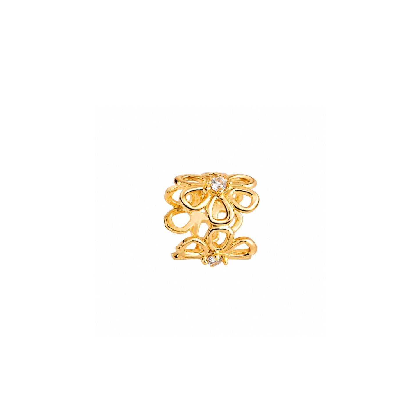 Pingente Separador Flores em Ouro 18k-750, com zircônias