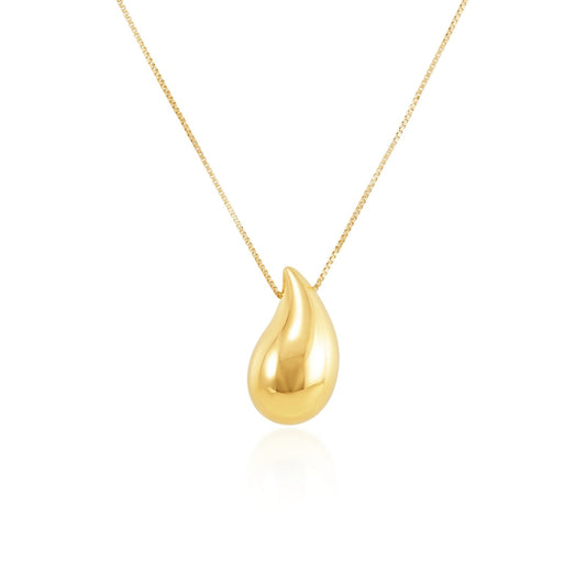 Gargantilha Gota 8x15 em Ouro Amarelo 18K-750