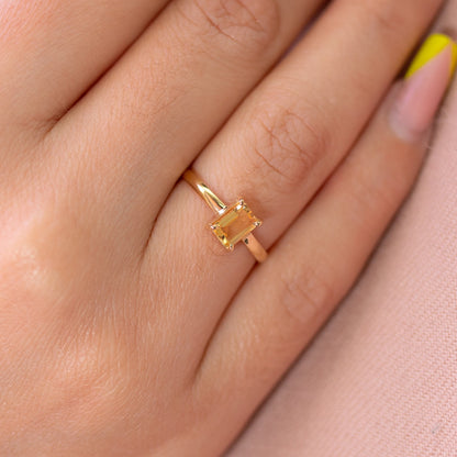 Anel Golden em Ouro Amarelo 18K-750, com citrino