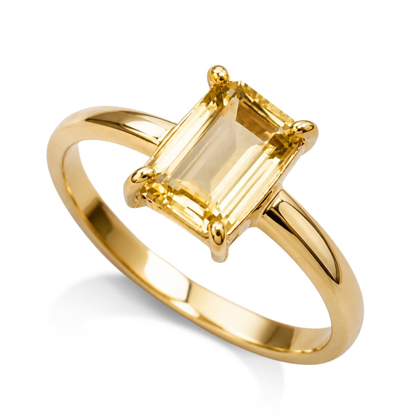 Anel Golden em Ouro Amarelo 18K-750, com citrino