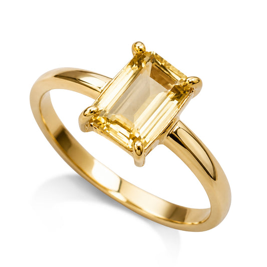 Anel Golden em Ouro Amarelo 18K-750, com citrino