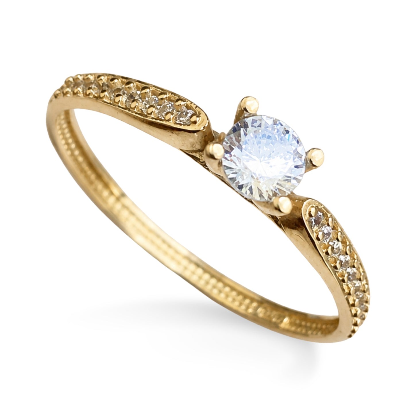 Anel Aurora em Ouro Amarelo 18K-750, com zircônias