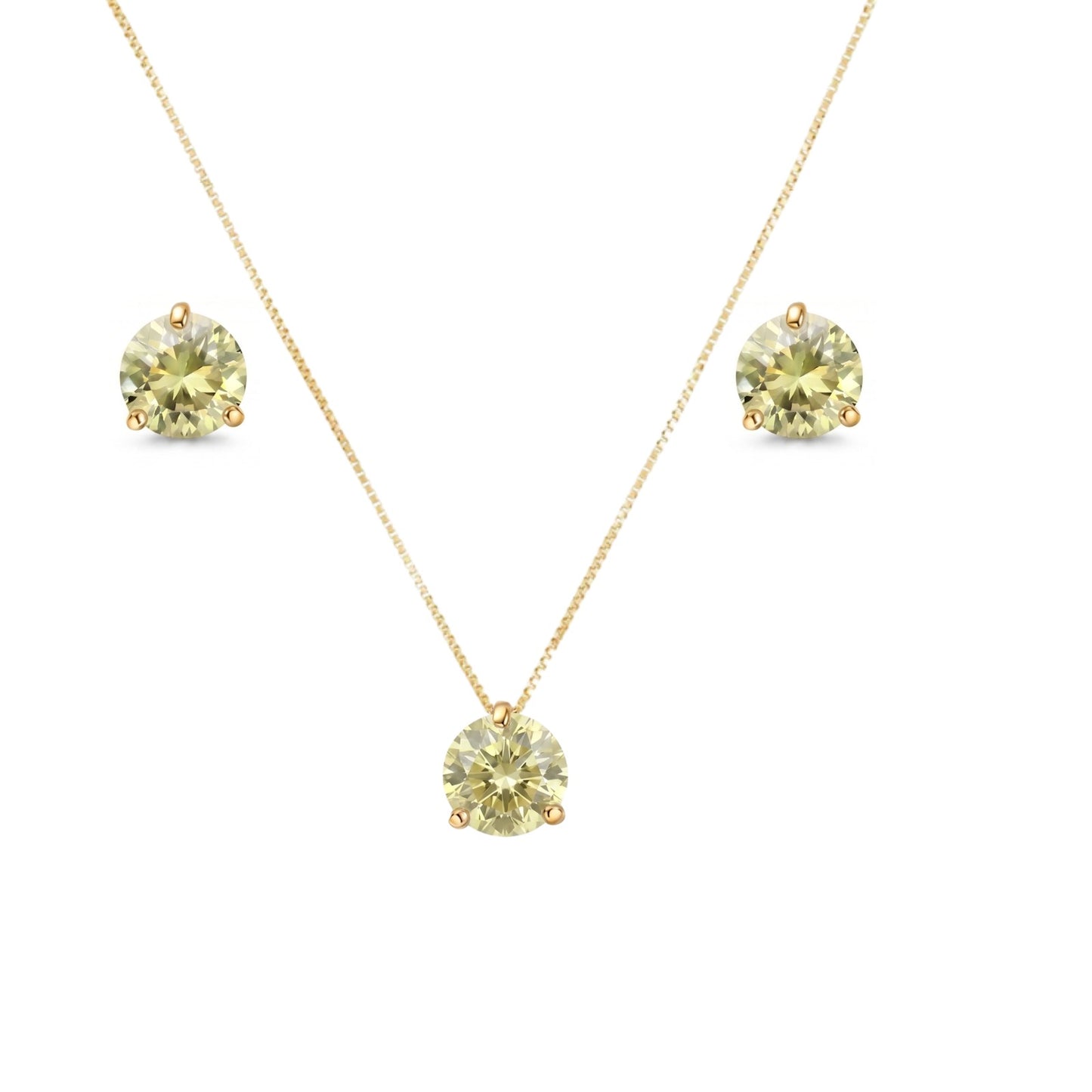 Conjunto Vivence em Ouro Amarelo 18K-750, com Green Gold