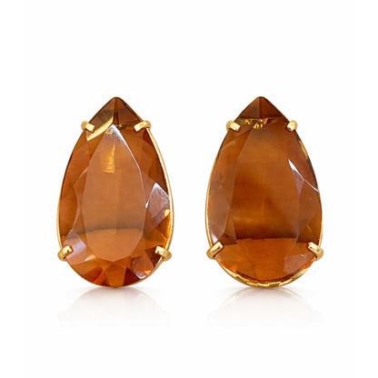 Brinco Citrino Absoluto em Ouro Amarelo 18K