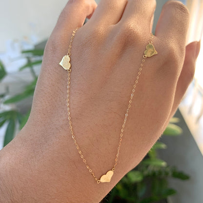 Gargantilha Corações em Ouro Amarelo 18K-750