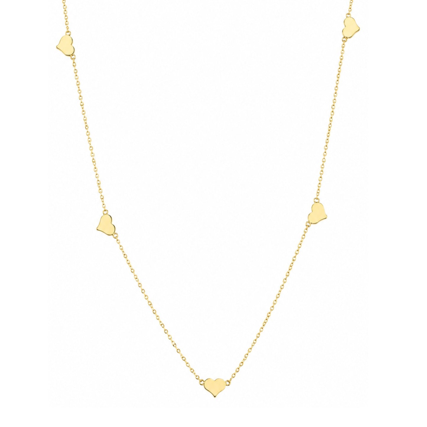 Gargantilha Corações em Ouro Amarelo 18K-750