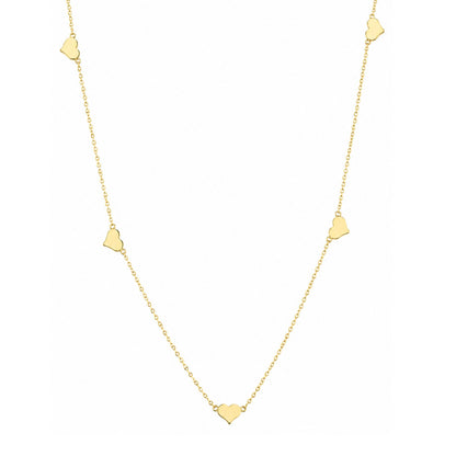 Gargantilha Corações em Ouro Amarelo 18K-750