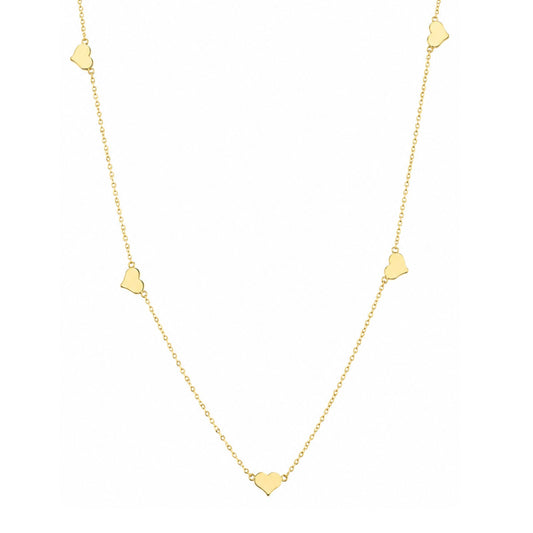 Gargantilha Corações em Ouro Amarelo 18K-750