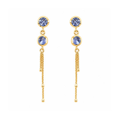 Brinco Night em Ouro Amarelo 18K, com zircônias