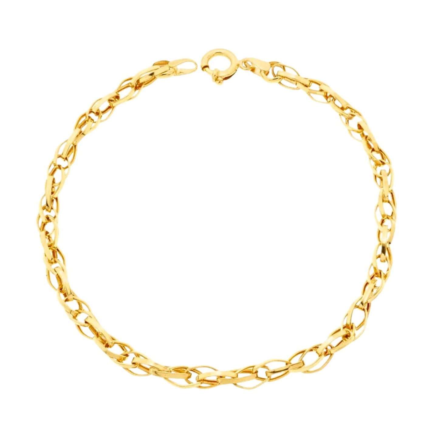 Pulseira Elos Entrelaçados em Ouro Amarelo 18K