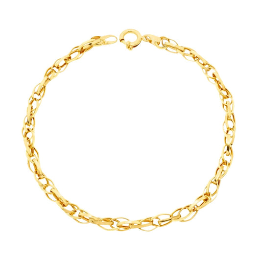 Pulseira Elos Entrelaçados em Ouro Amarelo 18K