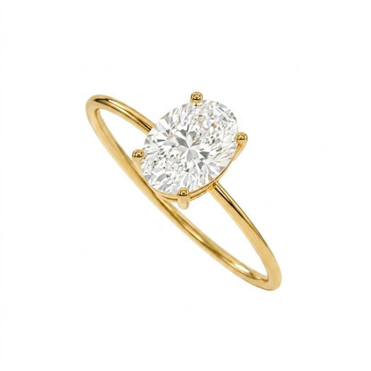 Anel Georgina com moissanite oval