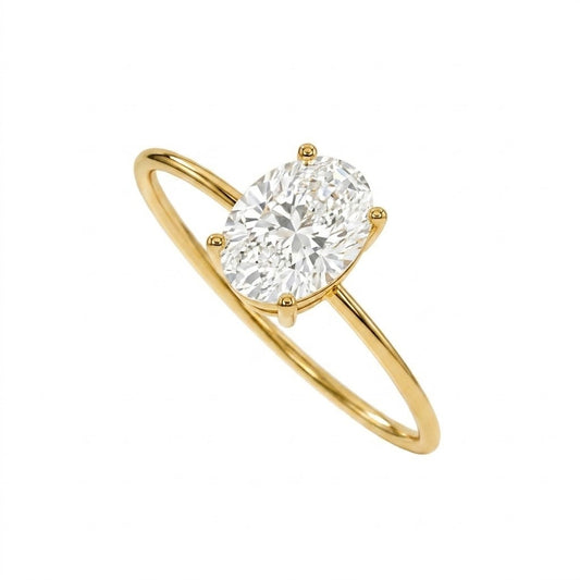 Anel Georgina com moissanite oval