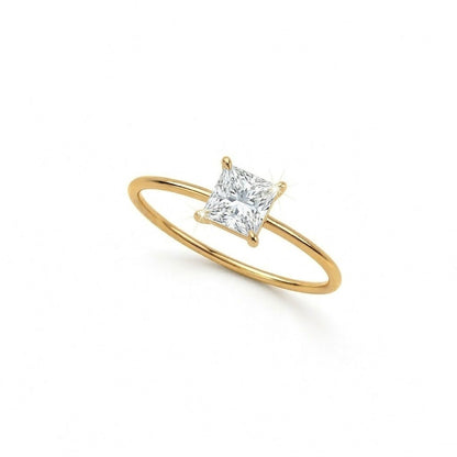 Anel carret com moissanite de 5mm