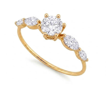 Anel Sofie com 5 moissanites
