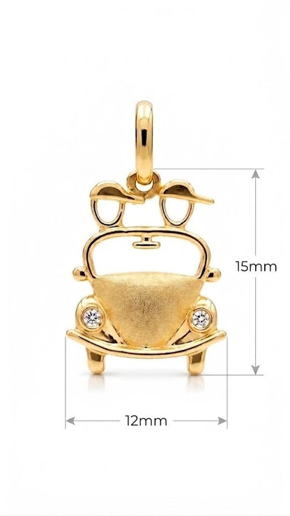 Pingente Fusca com casal em ouro amarelo