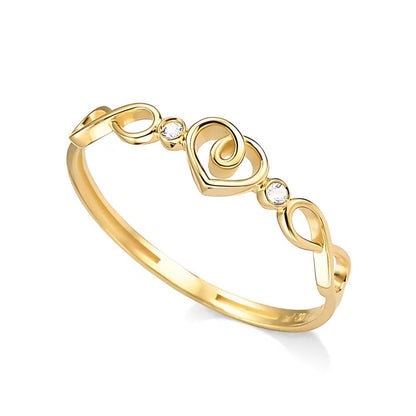 Anel Elo da Alma em Ouro Amarelo 18K-750, com topázio branco