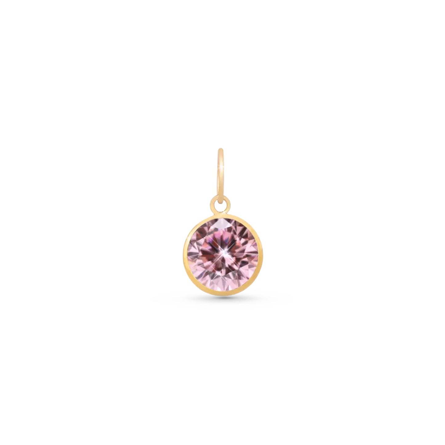 Pingente Ponto de Luz com Zircônia Branca de 6 mm Em Ouro Amarelo 18K