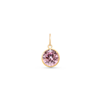 Pingente Ponto de Luz com Zircônia Branca de 6 mm Em Ouro Amarelo 18K
