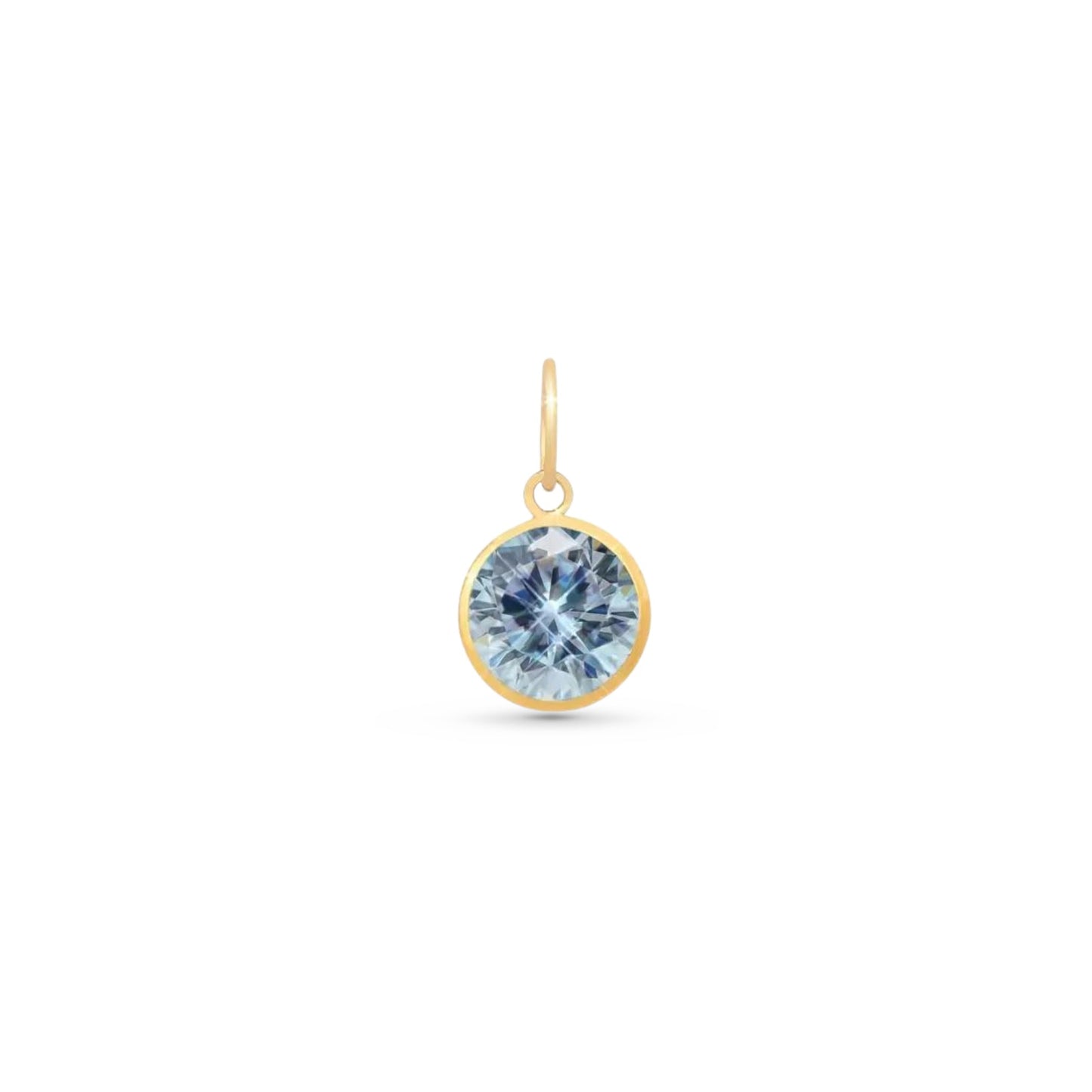 Pingente Ponto de Luz com Zircônia Branca de 6 mm Em Ouro Amarelo 18K