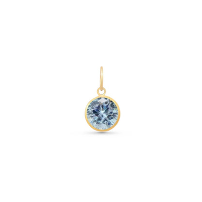 Pingente Ponto de Luz com Zircônia Branca de 6 mm Em Ouro Amarelo 18K