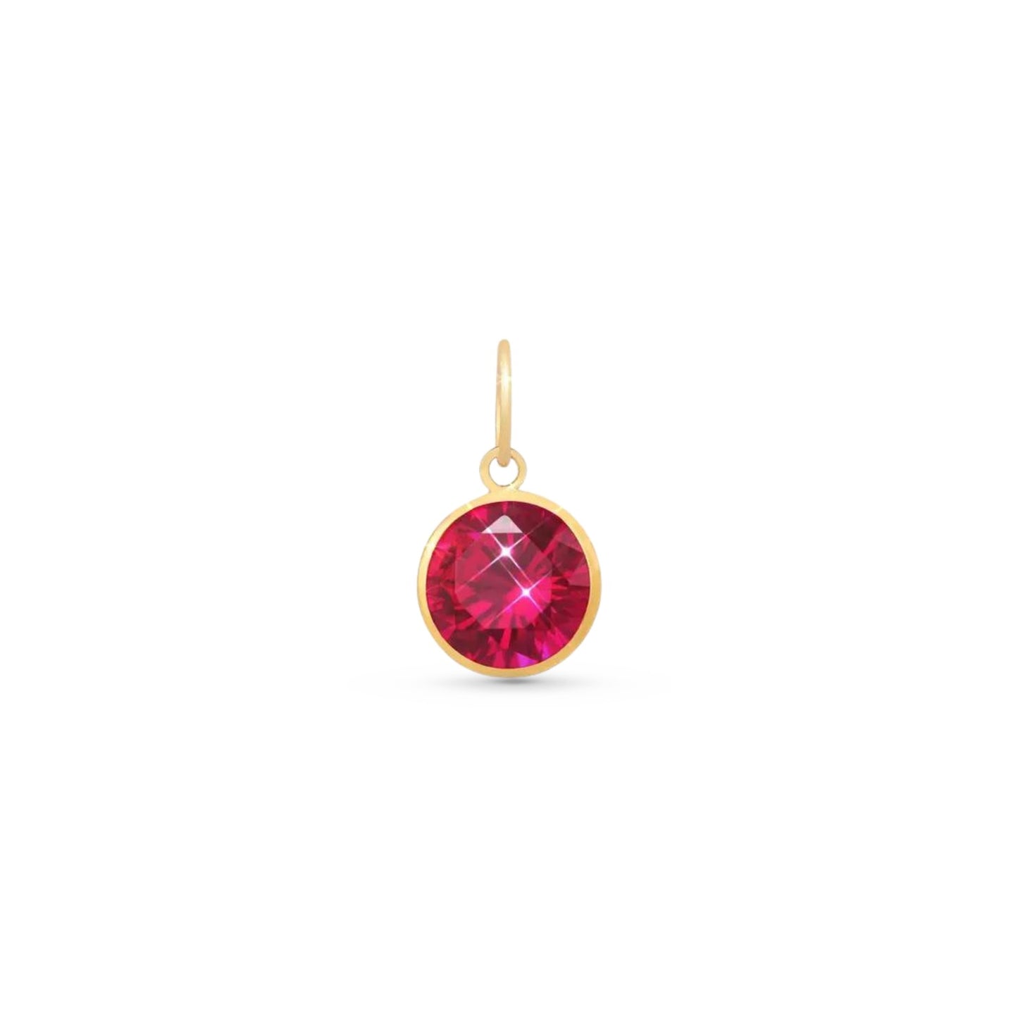 Pingente Ponto de Luz com Zircônia Branca de 6 mm Em Ouro Amarelo 18K