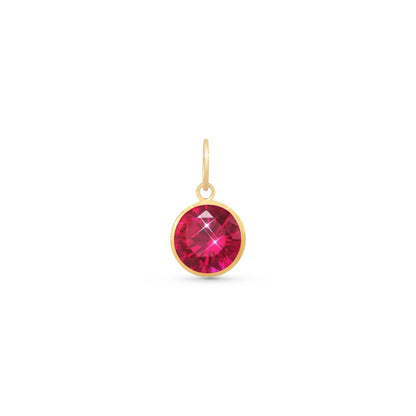 Pingente Ponto de Luz com Zircônia Branca de 6 mm Em Ouro Amarelo 18K