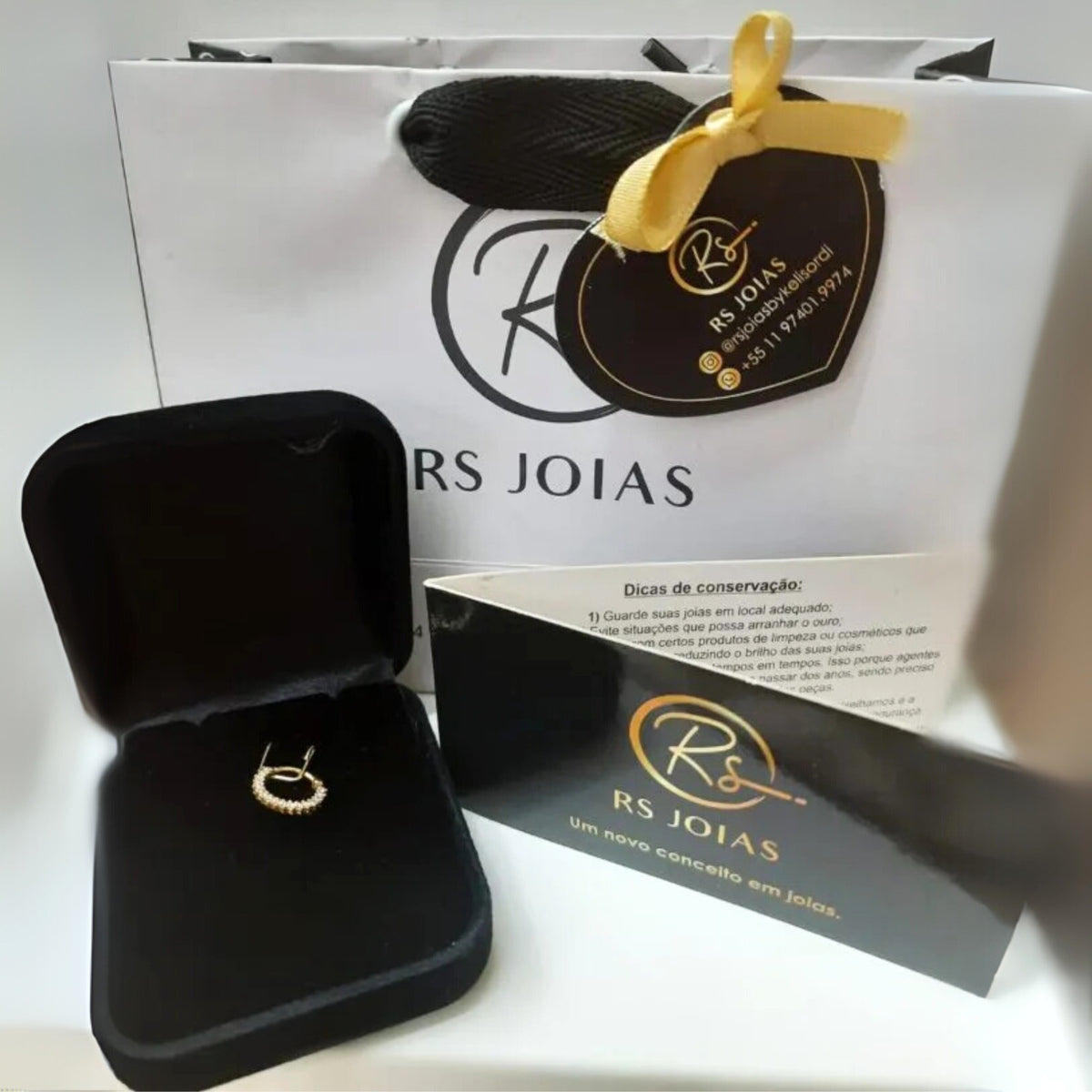 Piercing Zircônias Brancas Ouro Amarelo 18K