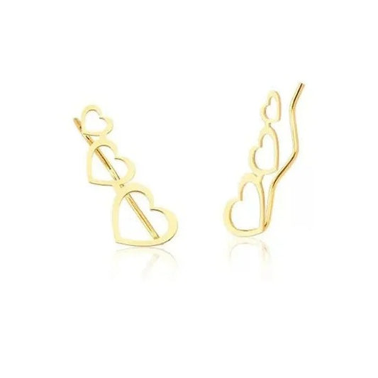 Brinco Earcuff s2 Vazado em ouro 18k-750