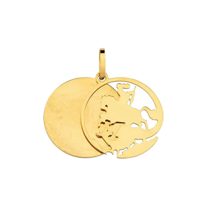 Pingente Medalha de São Jorge em Ouro Amarelo 18K-750