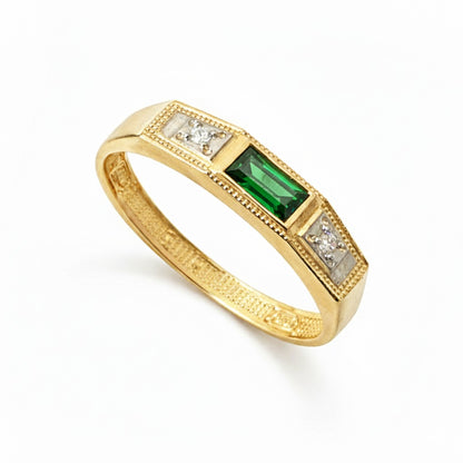 Anel Magister em Ouro Amarelo 18K-750, com zircônias