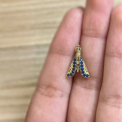 Pingente em Ouro 18K Nossa Senhora Aparecida com Zirconia