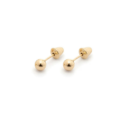 Brinco Bola 3mm em Ouro Amarelo 18k