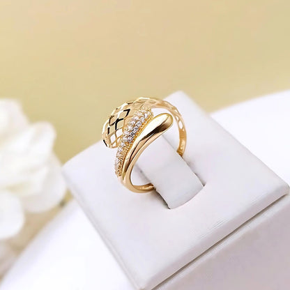 Anel Gocce D'oro em Ouro Amarelo 18K-750, com zircônias