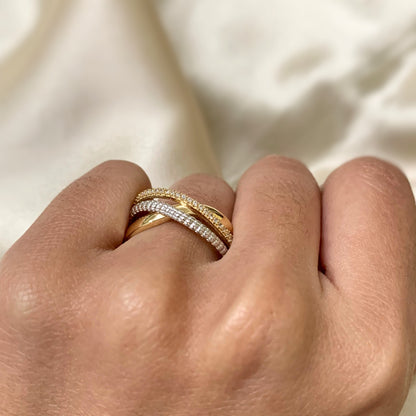 Anel OndaLuz em Ouro 18K-750, com zircônias