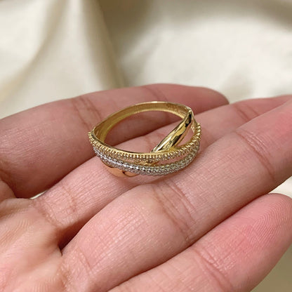 Anel OndaLuz em Ouro 18K-750, com zircônias