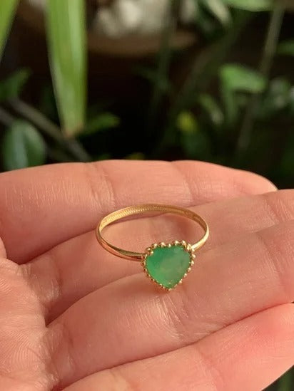Anel Aurora Verde Ouro Amarelo 18K-750