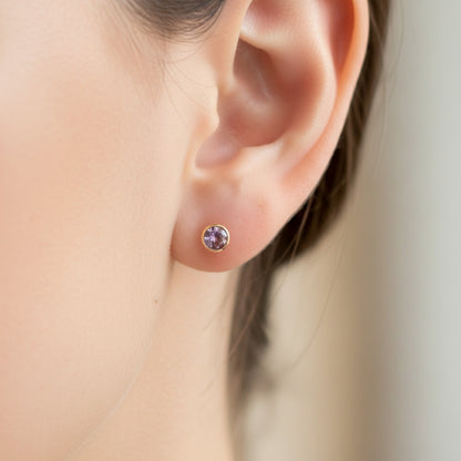 Brinco Douce em Ouro Amarelo 18K, com ametista