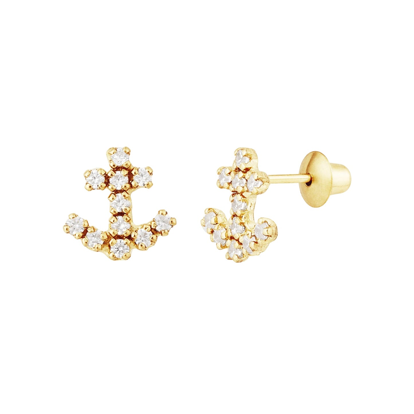 Brinco Ancora Ouro Amarelo 18K